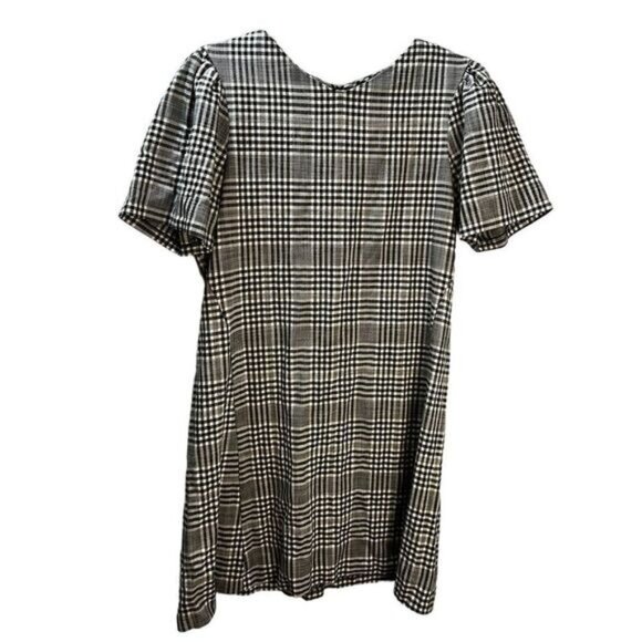 New ZARA Plaid Puffed Sleeves Mini Dress Small - Picture 2 of 4